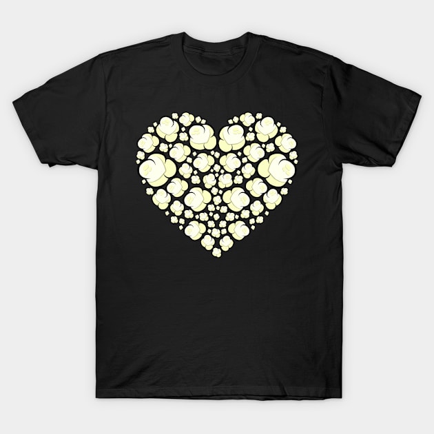 Popcorn Heart T-Shirt by LetsBeginDesigns